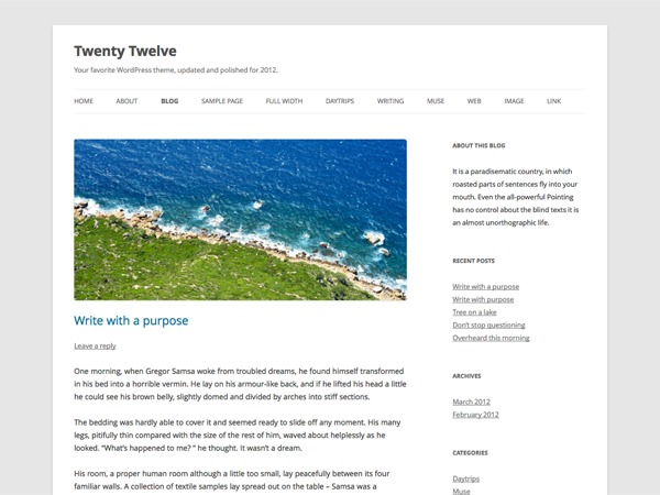 Wp theme Twenty Twelve Wp theme Twenty Twelve